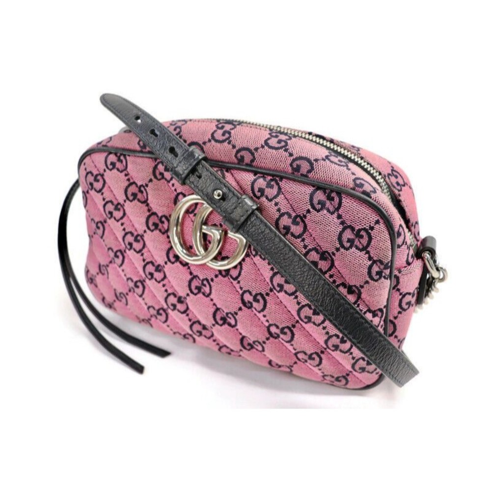 GUCCI - Pink GG Matelassé Marmont Small Shoulder Bag